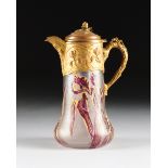 A CRISTALLERIES DE SÈVRES ET CLICHY REUNIS CAMEO GLASS AND GILT METAL HOT WATER JUG, BAS-MEUDON,