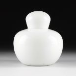 A VENINI CASED WHITE GLASS "CHINESE" JAR WITH LID, MURANO, ITALY, CIRCA 1960, of ginger jar form,