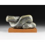 CHARLES UMLAUF (American 1911-1994) A SCULPTURE, "Snake," of carved green serpentine marble with