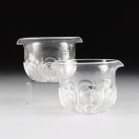 A PAIR OF ANGLO-IRISH CUT GLASS WINE GLASS RINSERS, EARLY 19TH CENTURY, each of circular form with a