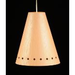 UNO AND OSTEN KRISTIANSSON (Swedish 20th Century) PIERCED BLEACHED OAK CEILING LAMP, FOR LUXUS,