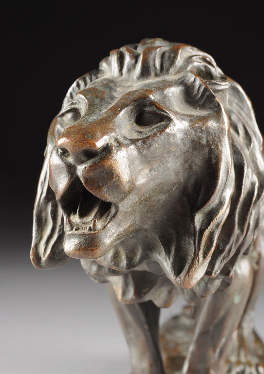 after GEORGE H. STORCK (American 19th Century), A PATINATED BRONZE SCULPTURE, "Roaring Lion," signed - Image 7 of 7