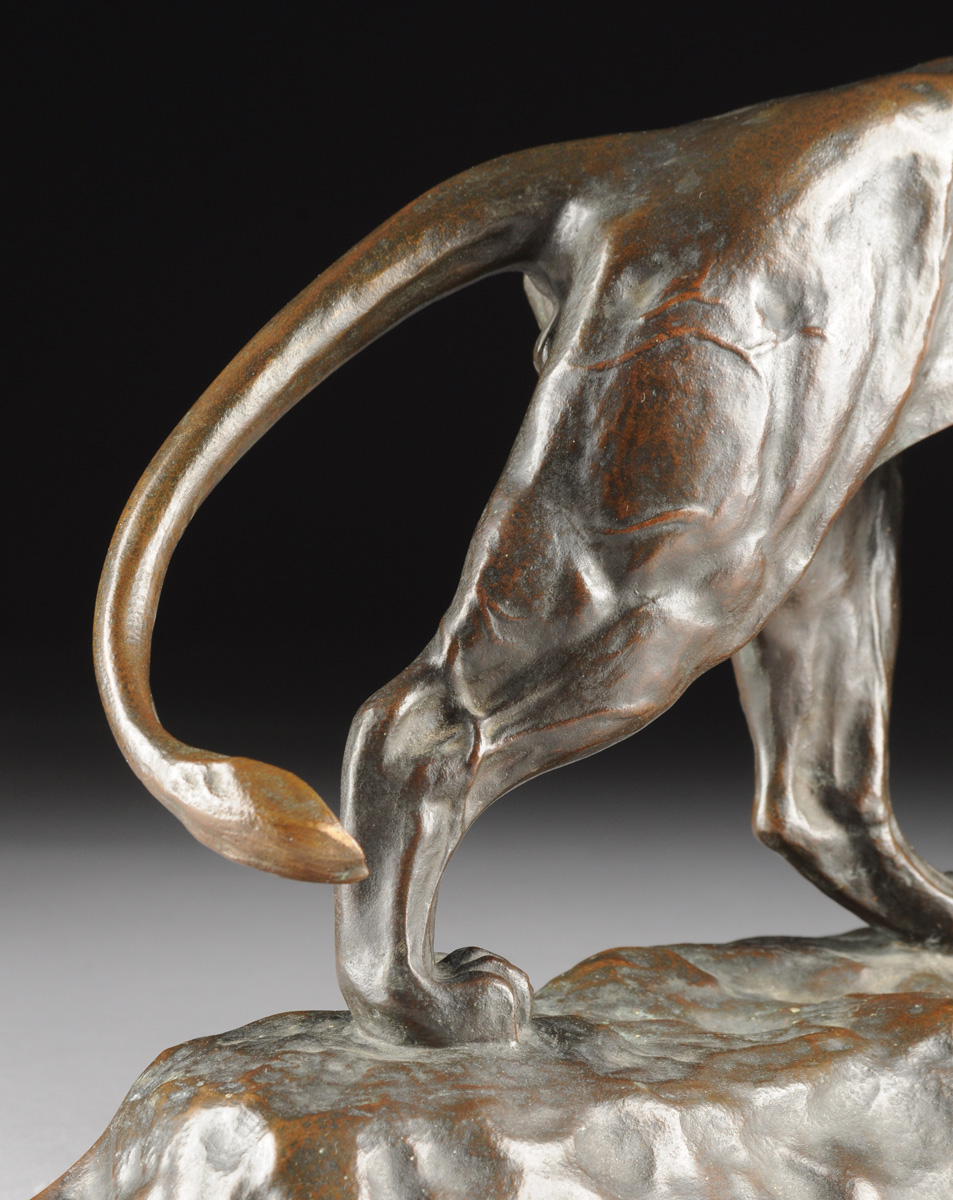 after GEORGE H. STORCK (American 19th Century), A PATINATED BRONZE SCULPTURE, "Roaring Lion," signed - Image 6 of 7