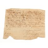 A REPUBLIC OF TEXAS RECEIPT FOR LEAGUE OF LAND IN ZAVALAS COLONY, DATED SAN AUGUSTINE 1838, SIGNED