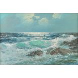 ALEXANDER A. DZIGURSKI (Yugoslavian 1911-1995) A PAINTING, "Seascape," oil on canvas, signed L/R. 23