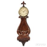 Mahogany "Harp Pattern" or Lyre Clock, Massachusetts, c. 1825, "true" lyre-form case with carved
