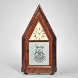 John Hunt Steeple Clock with "Wagon Spring", Plainville, Connecticut, c. 1845, mahogany veneered,