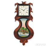 Smith and Goodrich Wall Acorn Clock, Bristol, Connecticut, c. 1850, the stylized mahogany veneered