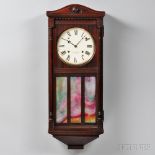 Seth Thomas "Senora Chime" Wall Clock, Thomaston, Connecticut, c. 1920, mahogany case with fabric-