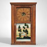 Silas B. Terry Shelf Clock, Terryville, Connecticut, c. 1840, mahogany cornice-top case with rounded