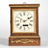 S.B. Terry Torsion Cottage Clock, Terryville, Connecticut, c. 1855, flat-top rosewood veneered case,