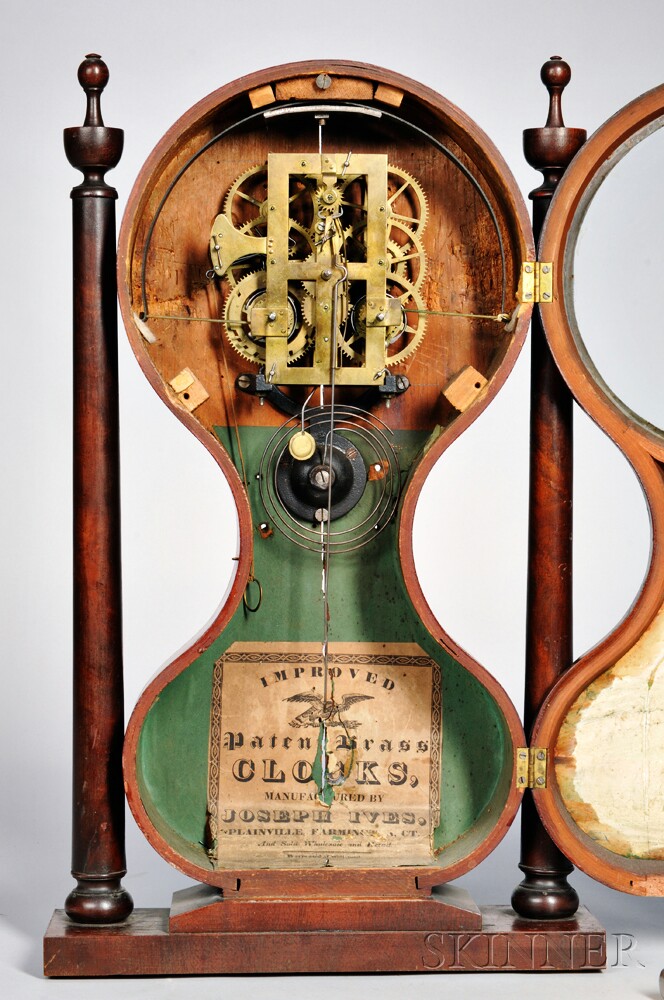 Joseph Ives Hour Glass "Wagon Spring" Clock, Plainville/Farmington, Connecticut, c. 1839-41, the - Image 4 of 4