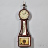H. Tifft Patent Timepiece or "Banjo" Clock, North Attleboro, Massachusetts, c. 1840, mahogany case