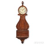 Mahogany "Harp Pattern" or Lyre Clock, unsigned, Massachusetts, c. 1830, the lyre-form case with