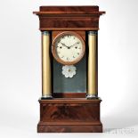 Luman Watson Portico Shelf Clock, Cincinnati, Ohio, c. 1830, mahogany portico-form case with