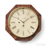 Marine Clock Company Octagonal Gallery Clock, New Haven, Connecticut, c. 1847, mahogany case with