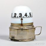 Standard Novelty Co. Night Light Clock, New York, c. 1886, nickel-plated octagonal base with