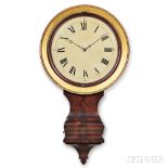 Joseph Nye Dunning Gallery Clock, Burlington, Vermont, c. 1825, mahogany and mahogany veneered