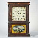 Miles Morse Four-column Mahogany Shelf Clock, Plymouth, Connecticut, c. 1825, the two-tier case with
