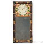 Benjamin Morrill Striking Mirror Clock, Boscawen, New Hampshire, c. 1825, the painted pine case with