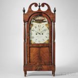 Jacob D. Custer, Mahogany Shelf Clock, Norristown, Pennsylvania, c. 1830, the scroll-top case with