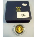 A gold proof sovereign 1979 Elizabeth II, mintage 50,000, Royal Mint (no cert.) - Condition: UNC/