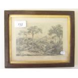 A pencil sketch Bay of Naples showing Mount Vesuvius 1840, 11 x 16cm, signed indistinctly