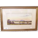 T H A Ely - watercolour "Sunset along the Wye" - 12 x 16cm