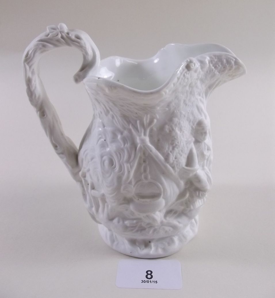 A Victorian Alcock & Co moulded Parian jug