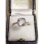 A 9 carat gold ring set rock crystal