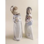 Two Nao figures - girls with dolls