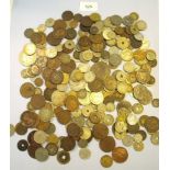 A box of world coins 18th & 19th century with silver content. Examples France, Germany, Swiss, Eire,