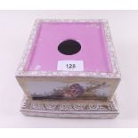 A Dresden floral printed porcelain stand - 7" square