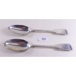 A pair of Victorian silver tablespoons - Exeter 1854