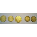 A group of Victoria coins including 1849 Florin 'Godless Type', 1892 florin, 1898 and 1900