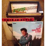 A box of Elvis records