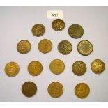 A group of Channel Islands 19th and 20th century coins including: Jersey 1/13 shilling Victoria