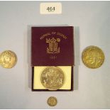 A group of items including: 1951 Festival of Britain in box with certificate, 1935 George V crown,