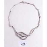 A silver serpentine fixed link necklace - 52g