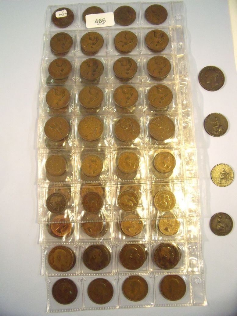 Six coin leafs of halfpennies, pennies in date sequence where possible, example: Heaton Mint 1912