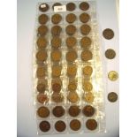 Six coin leafs of halfpennies, pennies in date sequence where possible, example: Heaton Mint 1912