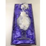 A large Edinburgh Crystal cut glass trophy vase and cover - limited edition 32/100 - boxed