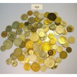 A tray of world coins 20th century with examples European, USA etc. cond. Fine-VF