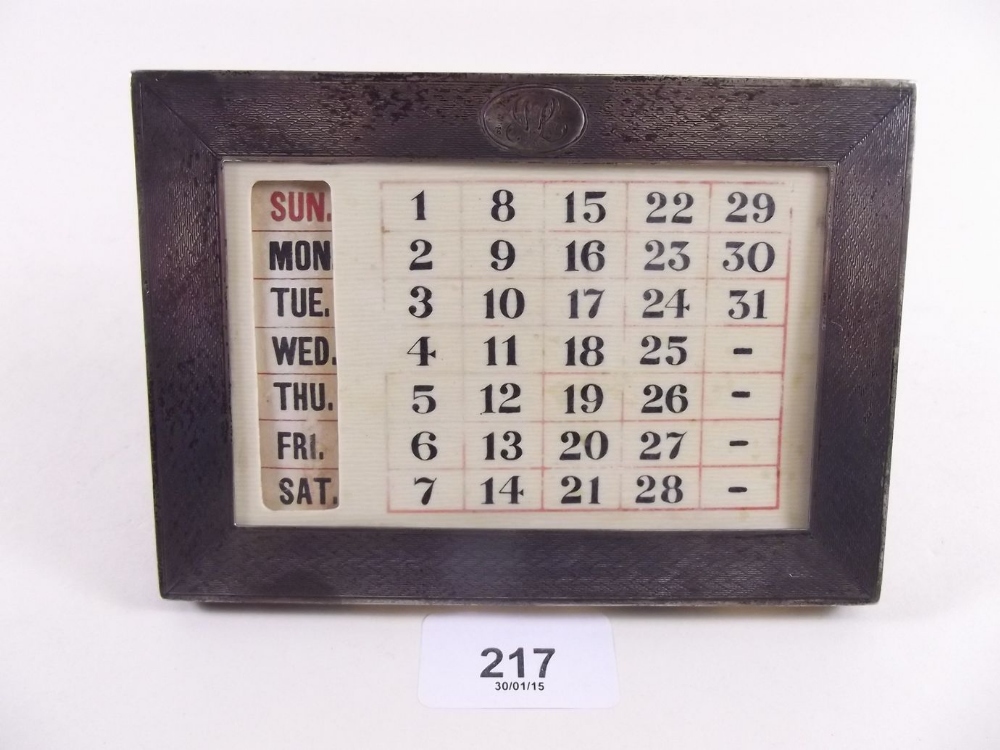 A silver perpetual calendar - Birmingham 1910