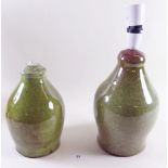 A pair of pottery table lamps