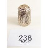 A Charles Horner silver thimble, Chester 1917