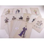 R L Bocke - 27 watercolours - All's Well That Ends Well costume designs 1891 plus three from King