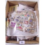 Carton with large qty GB & M/U on/off paper awaiting sorting - GB GVI Defins in qty, QE with vals to