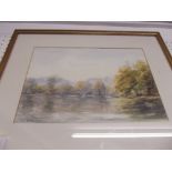 Joan Watts - watercolour ' Cannop Ponds' - 23 x 32cm