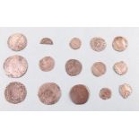 A collection of silver hammered coinage and two milled George II hammered coins including